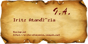 Iritz Atanázia névjegykártya